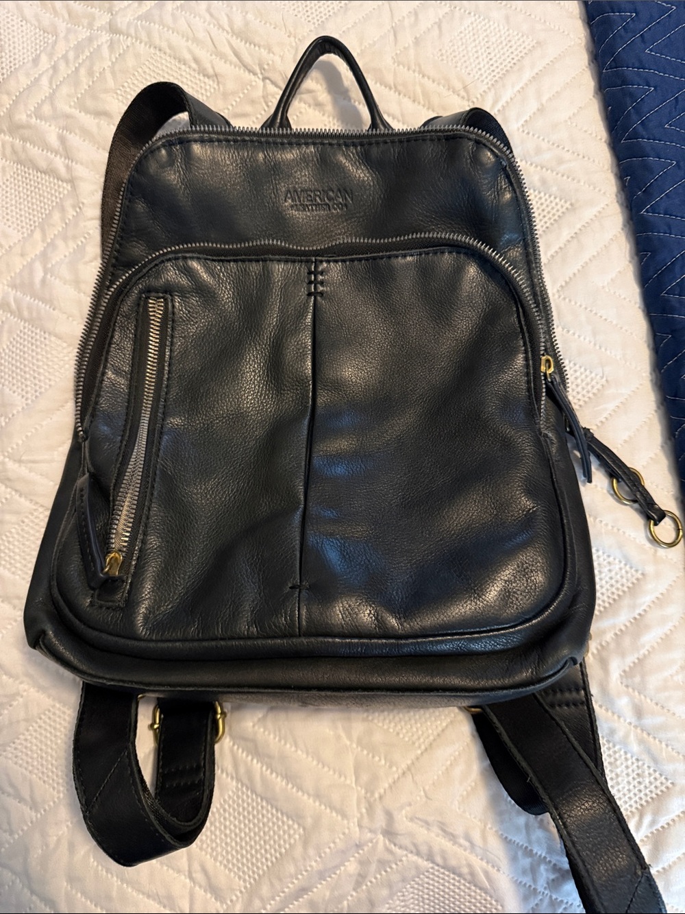 American Leather Black Leather Backpack - Women's Everyday Bag